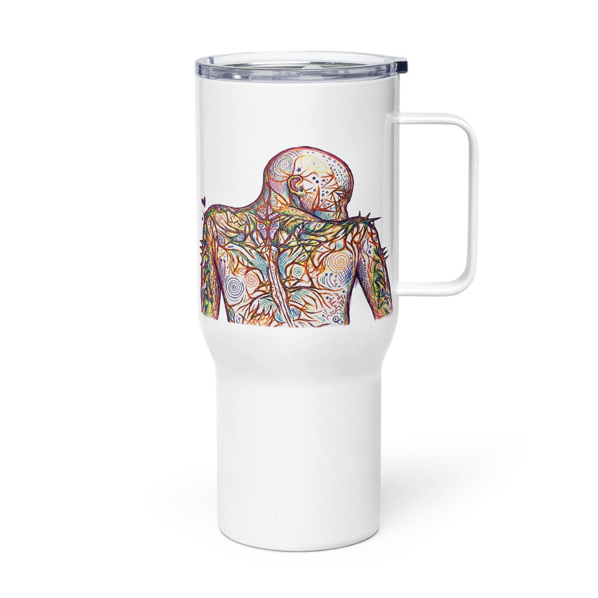 Taza de Viaje Fibromialgia con Asa, Regalo para Adultos Fibro