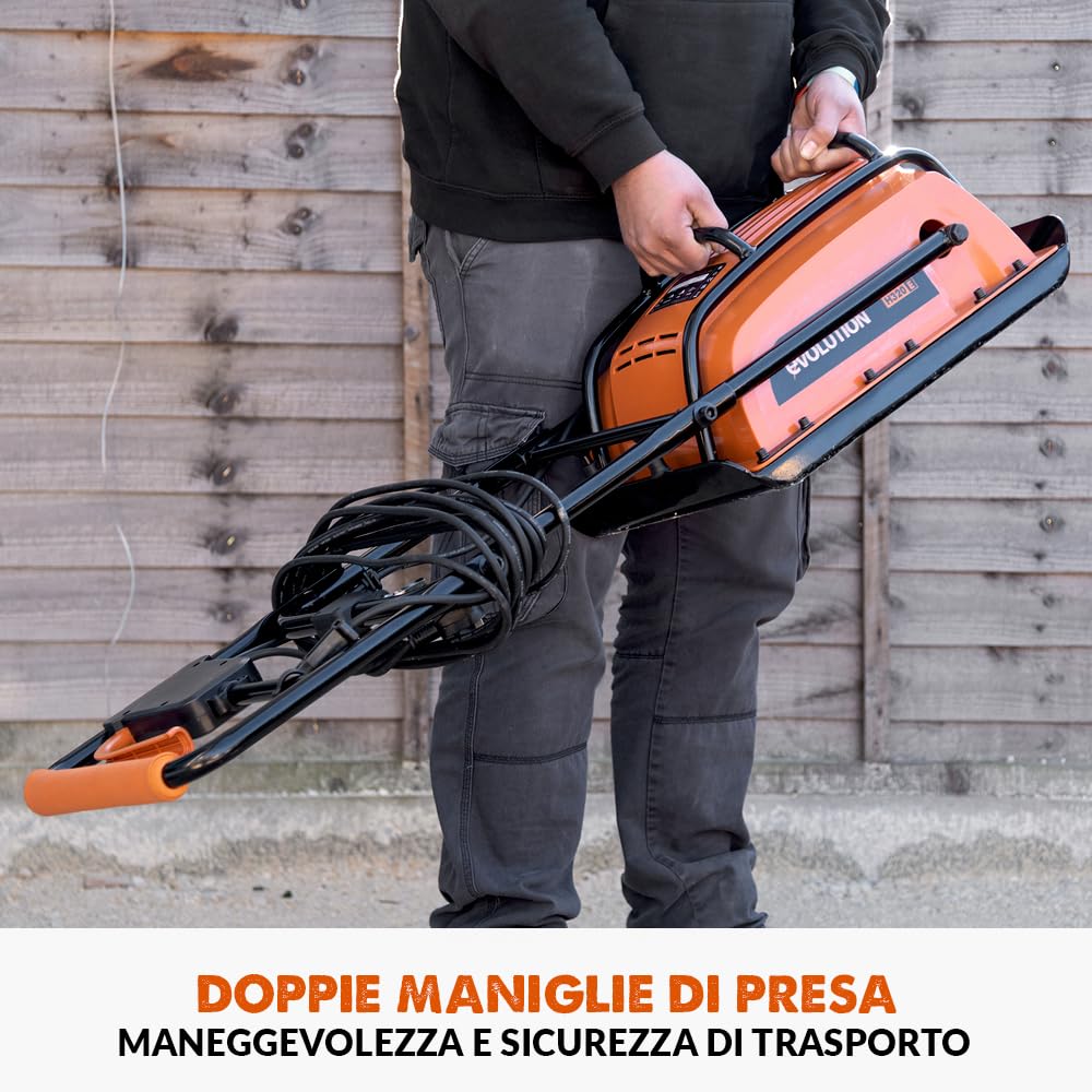Evolution Power Tools H320-E Hulk Elettro Compattatore Elettrico di Terra Piastra Vibrante Rullo da Giardino, Ideale per la paesaggistica, il livellamento di pavimentazioni, terreni, patio, suolo