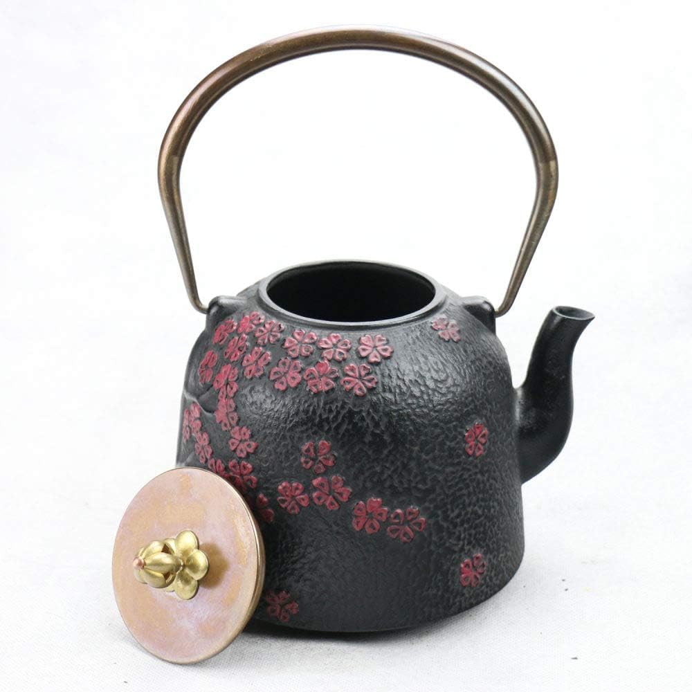 Teiera Giapponese 40.5oz/1.2L Teiere Ghisa Teiera Senza Rivestimento Teiere Giapponesi Dipinte A Mano Creativo Casa O Cucina Teiera Tradizionale