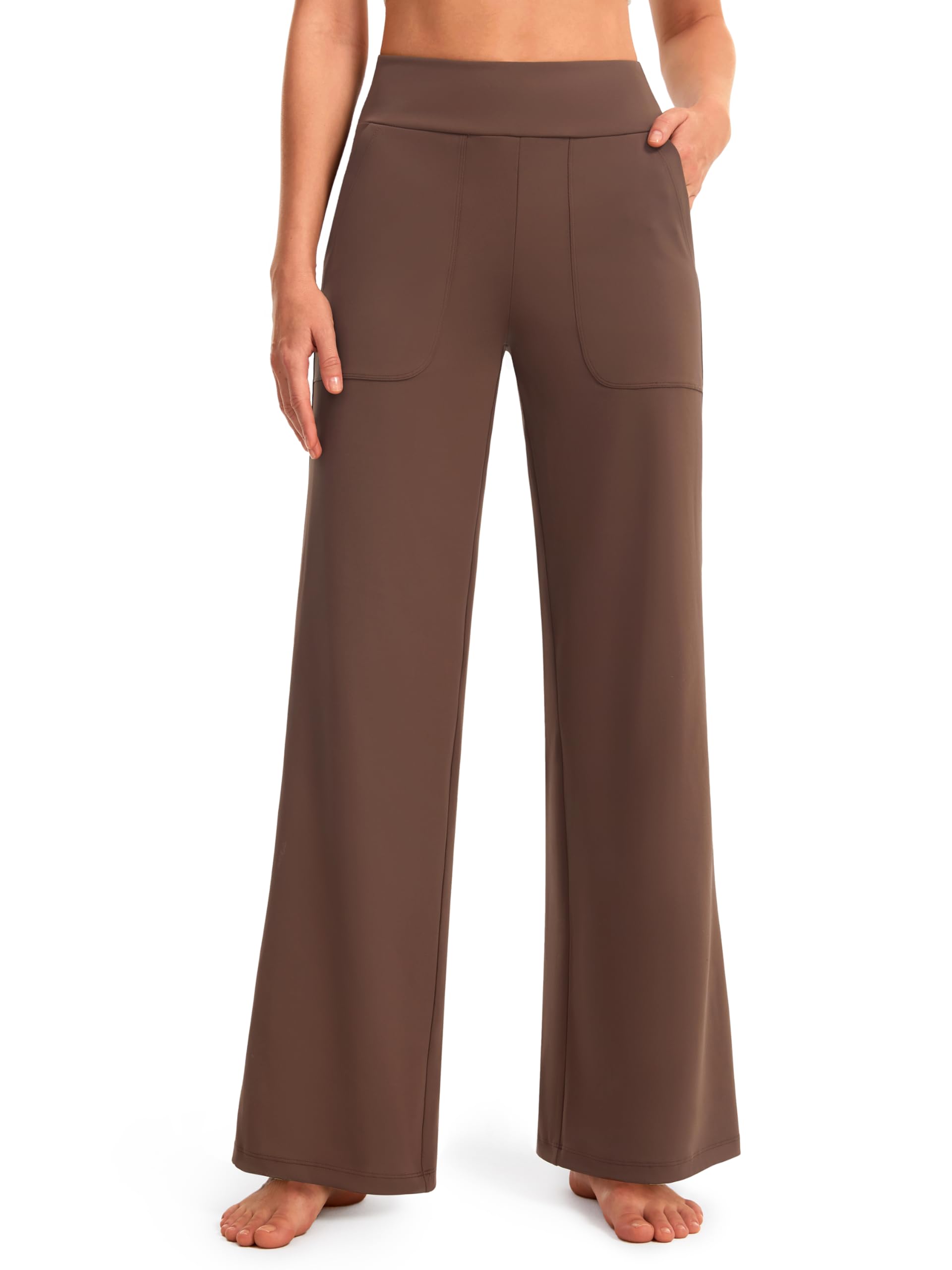 AFITNE Womens Wide Leg Yoga Pants with Pockets High Waist Stretch Dress Casual Pants Loose Lounge Sweatpants 28"/30"/32"