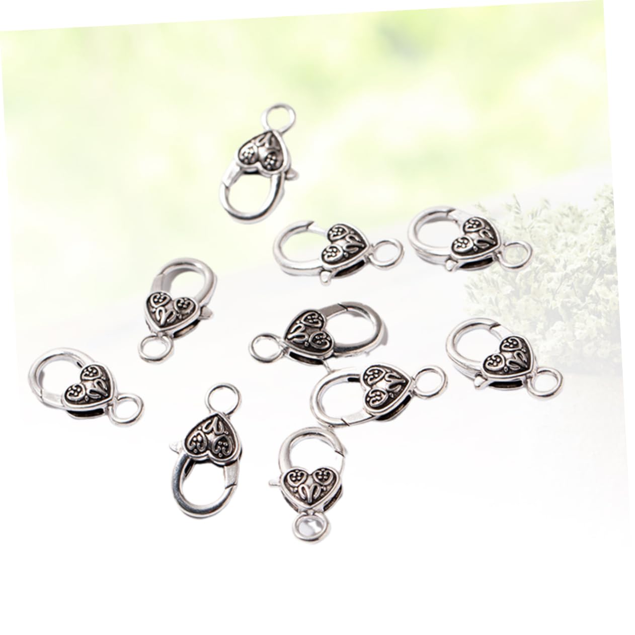 TEHAUX 120stücke Antike Silber Legierung Schnallen Herzförmige Verschlüsse Für Schmuckherstellung Für Und Armbänder Langlebig Und Glänzend Zubehör