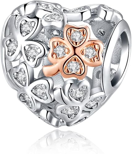 Bonito dije colgante de corazón de amor de plata de ley 925 para pulseras y collares, dijes de abalorios, regalo de joyería para mujeres, niñas,