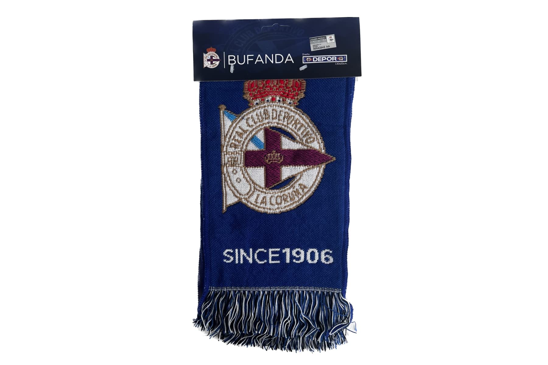 Unisex Depor Since 1906 szal, niebieski, 130x20, niebieski