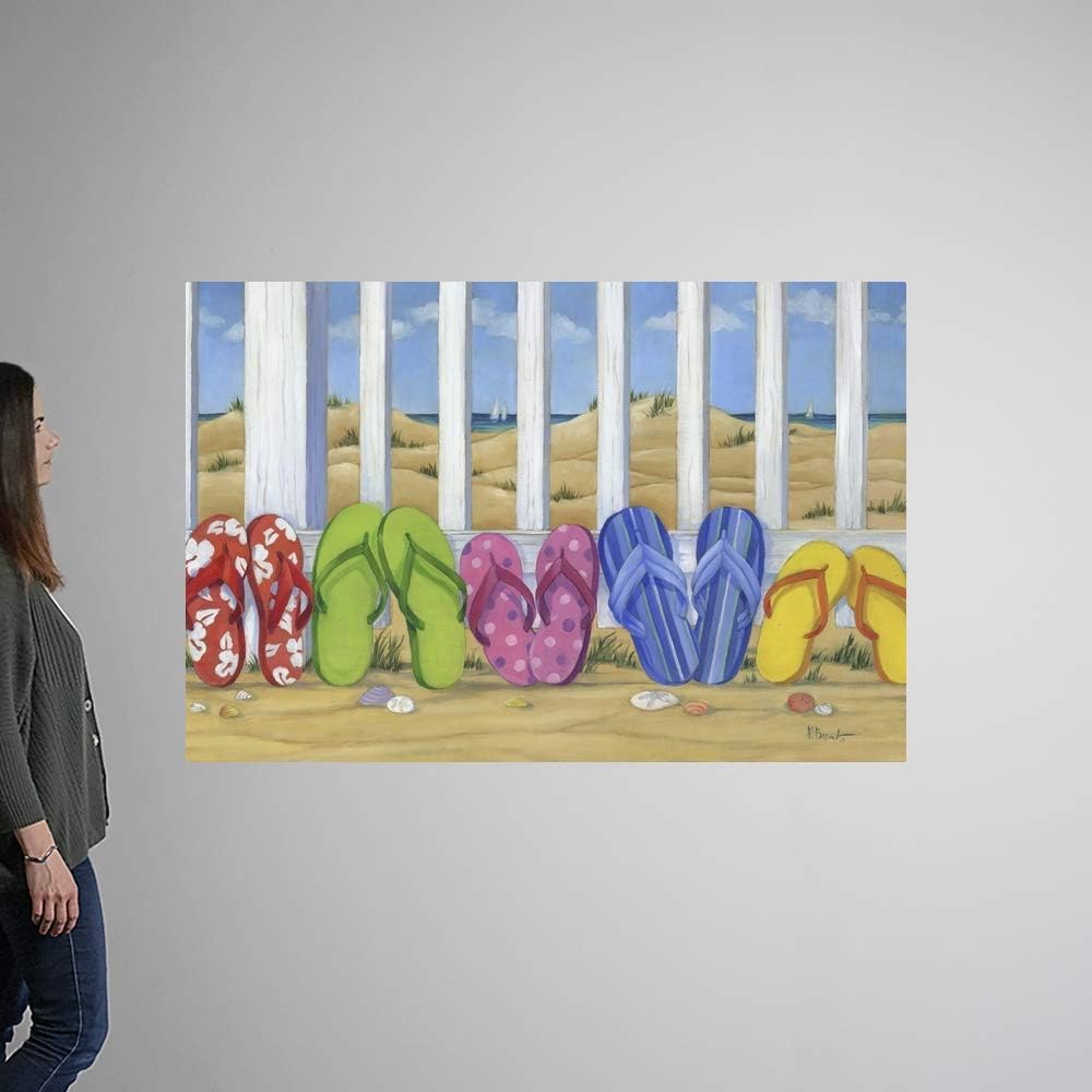 CANVAS ON DEMAND Flip Flop Beach Wall Decal, Artwork