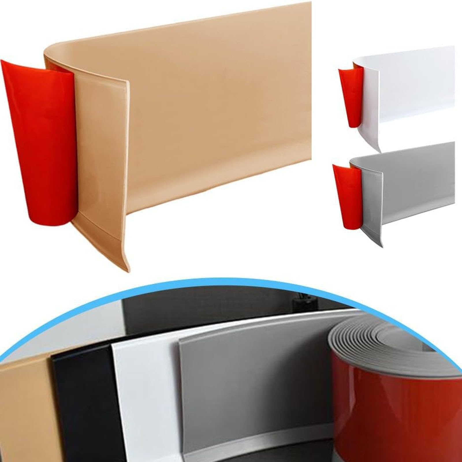 Profilo di Finitura Autoadesivo per Pareti, Striscia Decorativa Flessibile in PVC per Bordi di Pavimenti, Pareti, Armadi E Superfici Interne della Casa. White 8cm*1000cm