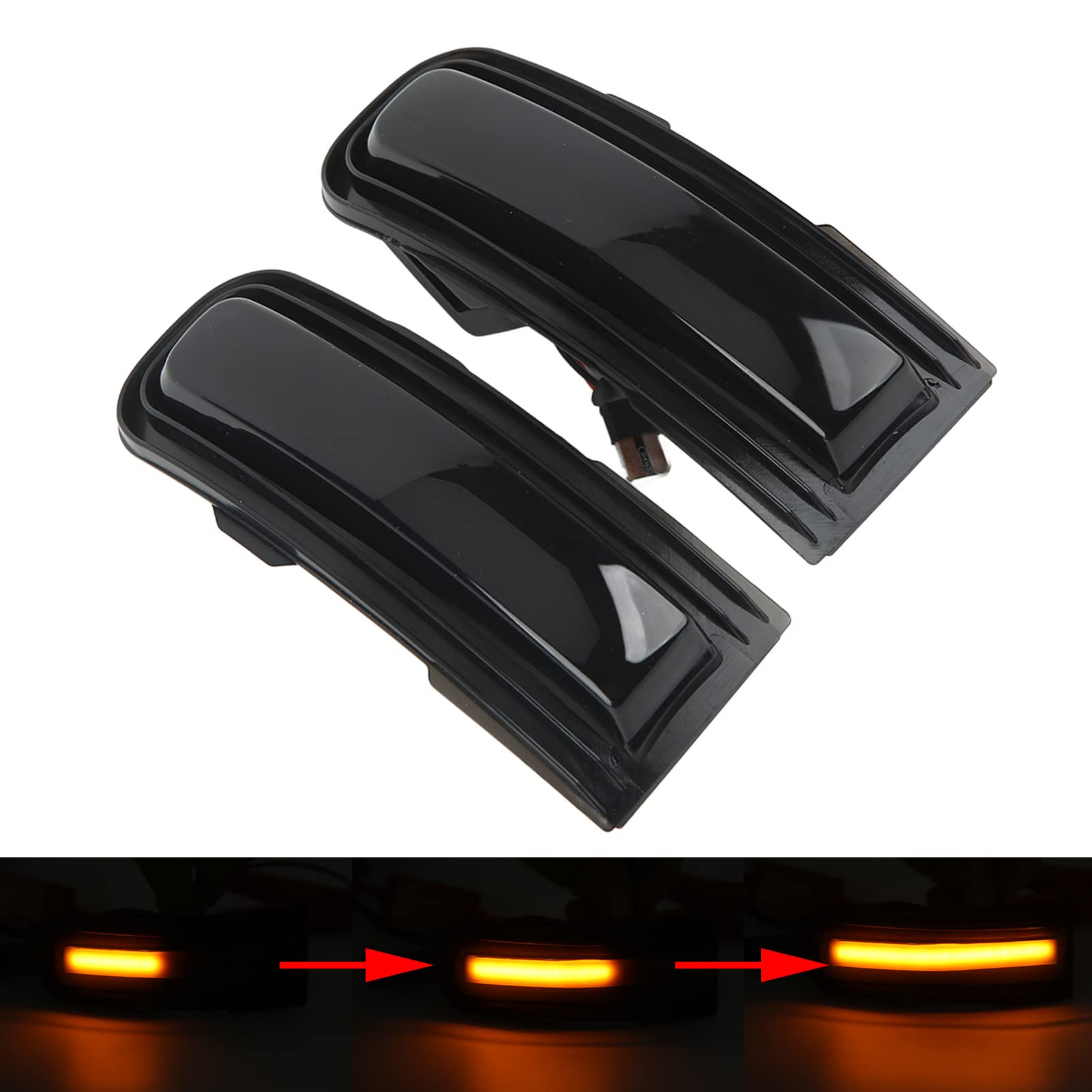 Qiilu Indicatore di direzione per specchietto laterale 2 pezzi IP67 Indicatore ambra continuo impermeabile di ricambio per Renegade 2015‑2022 Accessorio per auto con luce per