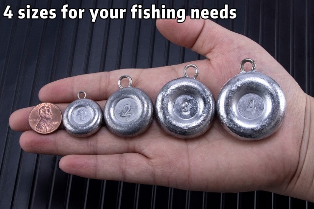 Dr.Fish 5 Pack Fishing Coin Sinkers Lead Fishing Weights Disc Weights No Roll Freshwater Saltwater River Bank Surf Fishing Catfishing, 1oz : Sports & Outdoors