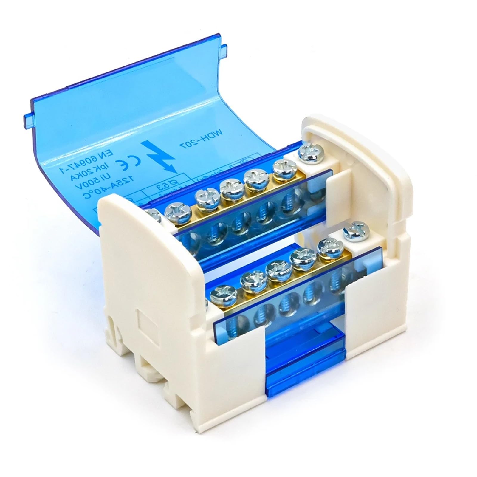JDOUNFMO 1pcs WDH-207 Terminal Block Screw Type Electrical Connection Compact Design Secure Conductor
