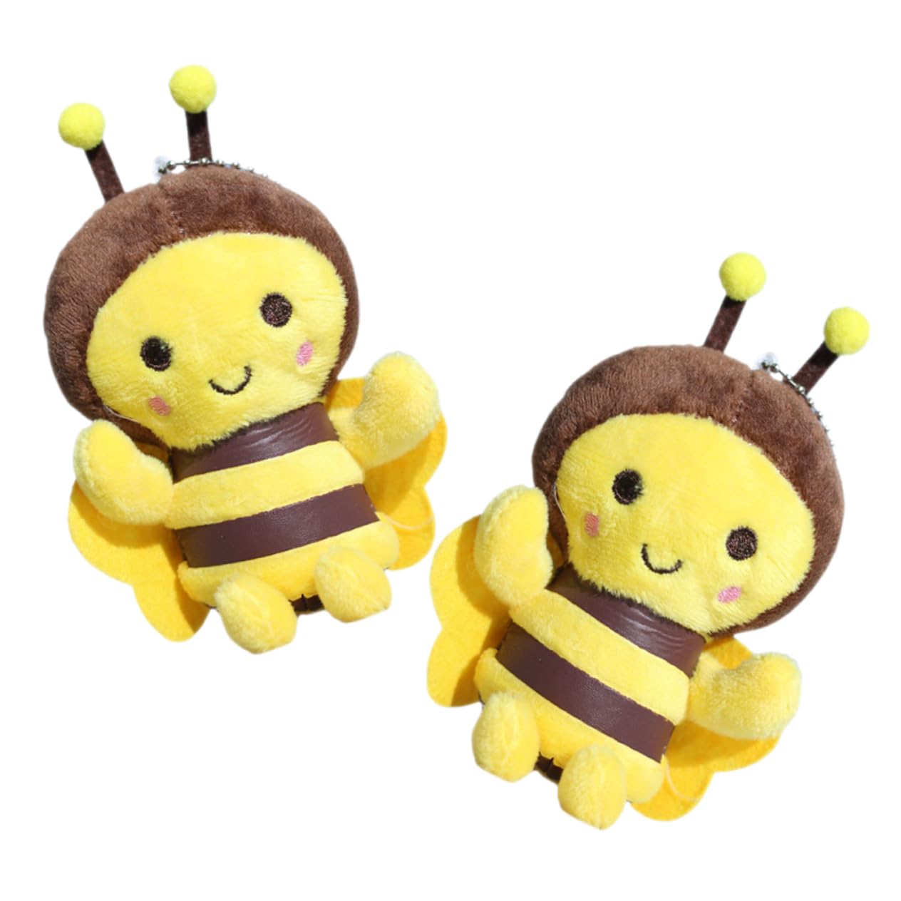 Gogogmee 2Pcs Cute Plush Bee Keychain Charm Lovely Doll Pendant for Backpack Luggage Bag Decoration Unique Bee Lovers for Valentine Day Birthdays