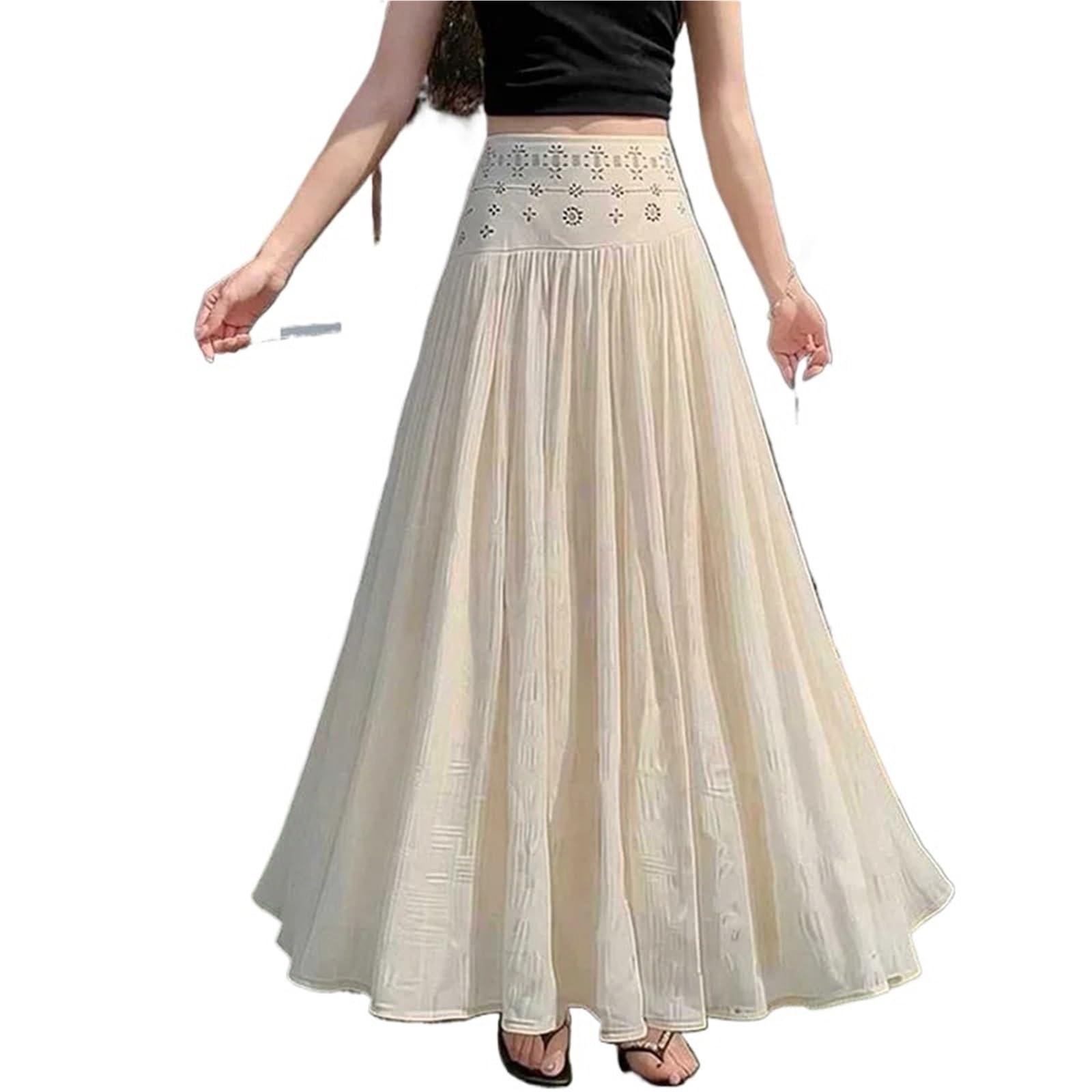 Gonne in chiffon bianco for le vacanze Garza sottile estiva femminile