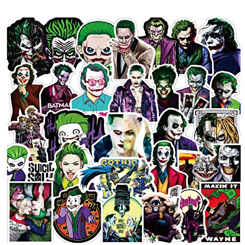 100 pcs Joke_r Stickers Lnight Cool Decals Stickers Skateboard Sticker Bomb Pack Vinyl Waterproof Stickers for Kids Adults Teens Luggage Car Laptop