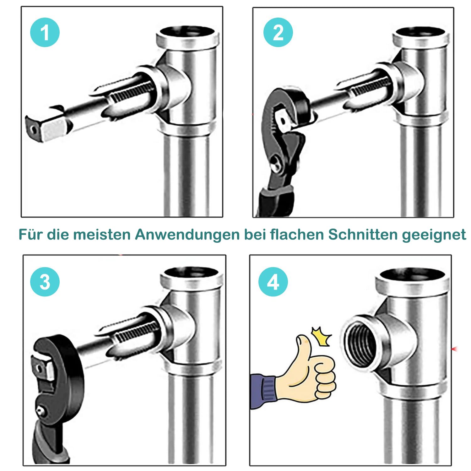 5 teiliges NPT-Gewindeschneidsatz, 1/8", 1/4", 3/8", 1/2" und 3/4" NPT-Rohrstanzwerkzeug zum Gewindeschneiden