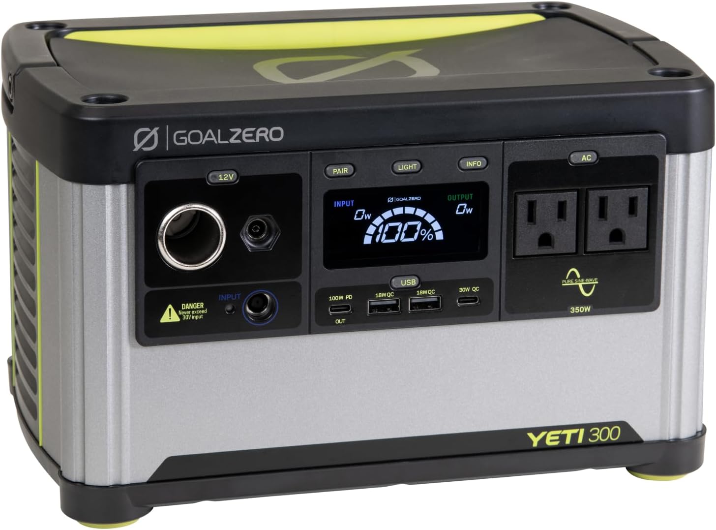 Yeti Portable Power Station, Yeti 300, 297 Watt Hour LiFePO4 Battery, Water resistant & Dustproof Solar Generator For Outdoors, Camping, Tailgating, & Home, Clean Renewable Off-Grid Power