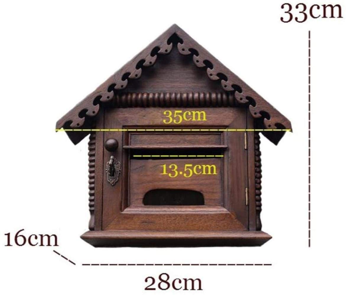 Boîte aux Lettres Boîte aux Lettres avec Serrure Boîte aux Lettres extérieure étanche à la Pluie Peut être fixée au Mur Boîte à journaux de Villa Rétro