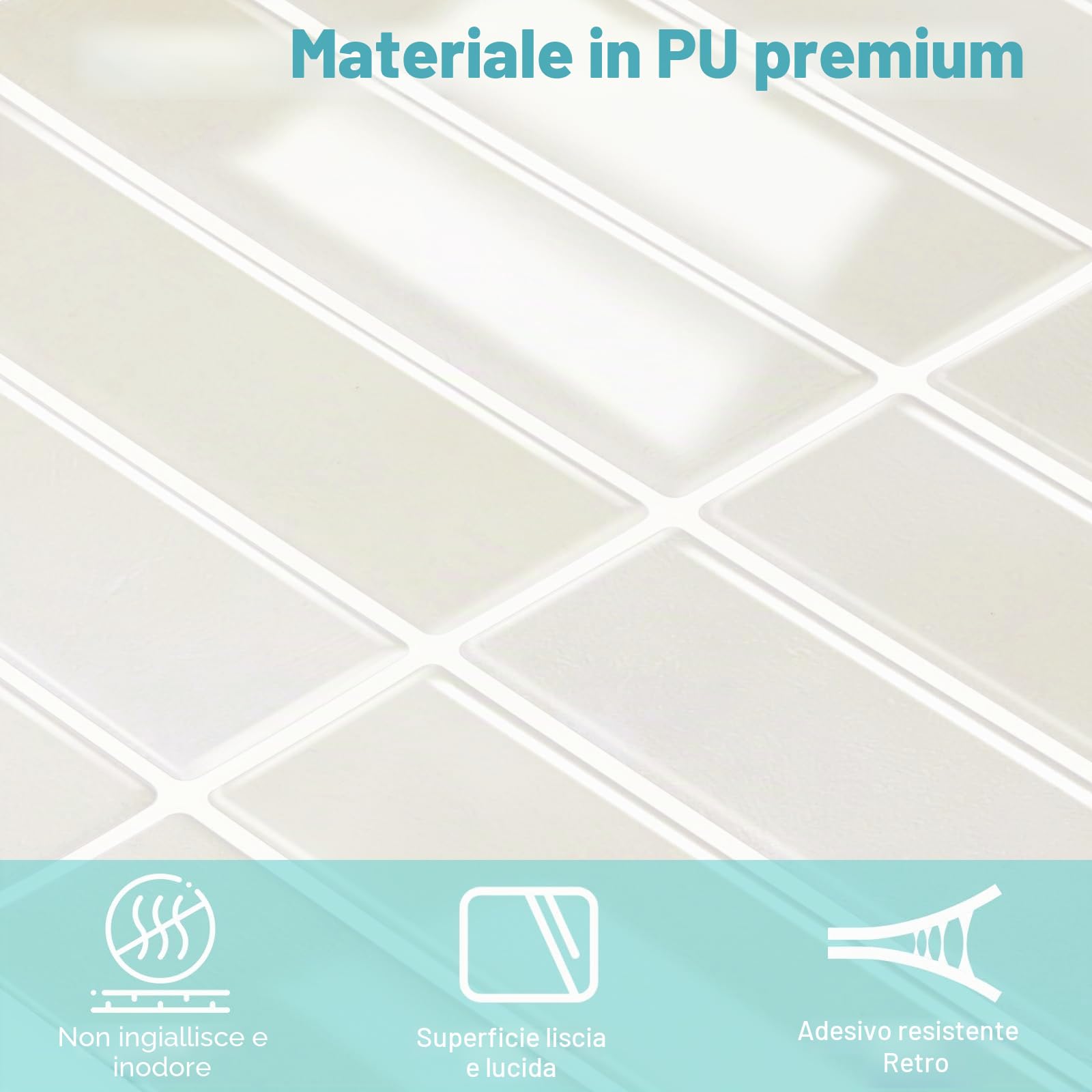 Piastrelle Adesive Cucina 3D, 10 Pezzi Mattonelle Adesive Cucina, Piastrelle Adesive Auto-adesive Impermeabili per Cucchi, Bagno, Decorazione Parete (22.9x29 cm)