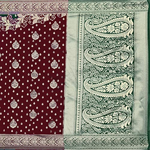 Image of COTTON SHOPY Women kanchipuram Silk Blend saree with blouse piece