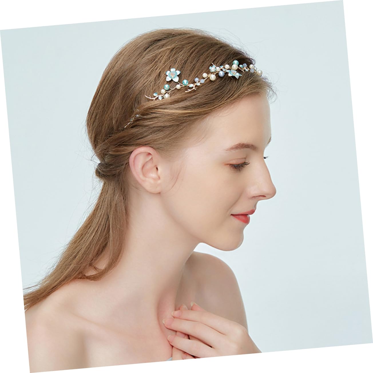 DOITOOL 3pezzi Elegante Fascia Per Sposa Con Fiori Lega e Perle Artificiali Accessorio Per Matrimonio e Cerimonie Decorazione Per Damigelle e Occasioni Speciali