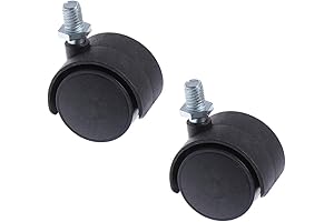 Front Wheel Replacement for Baby Stroller - Square Base Caster Wheel (Black, 2Pcs)