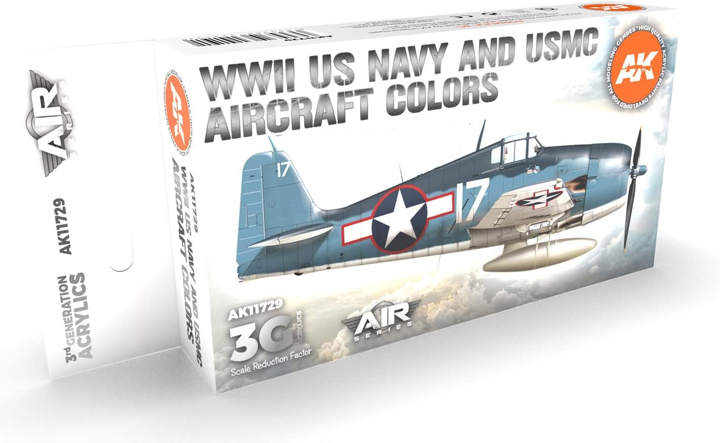 AK Interactive AK Acrylics 3Gen Aircraft Set AK11729 WWII US Navy & USMC Colors 3G (6x17ml)