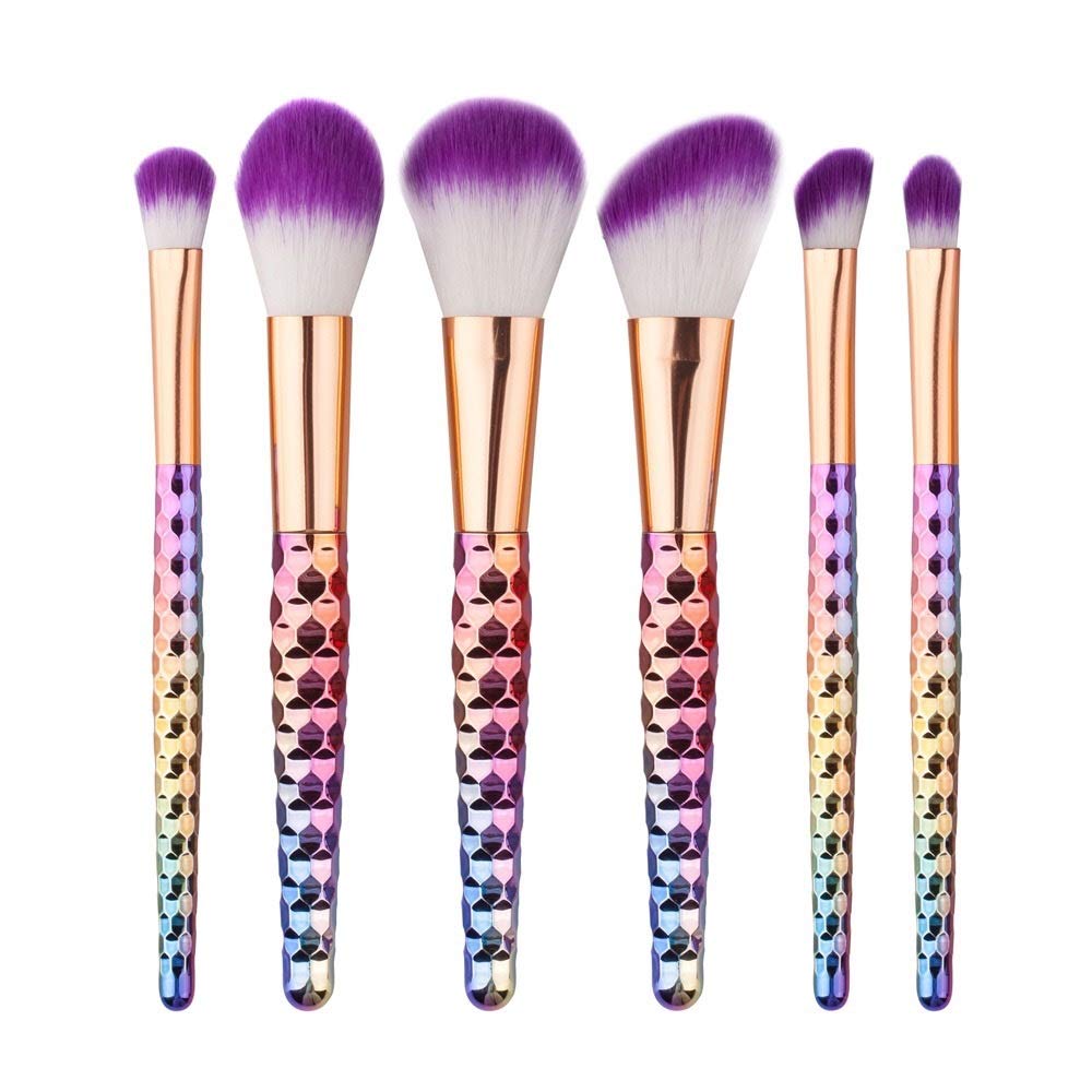 LINGLINGMAKEUP BRUSH Beauty Girl Makeup Brush Diamond Molded Diamond Handle 6 Pack Set Makeup Eye Shadow Brush Beauty Tools, And Durable (Color : Colorful)