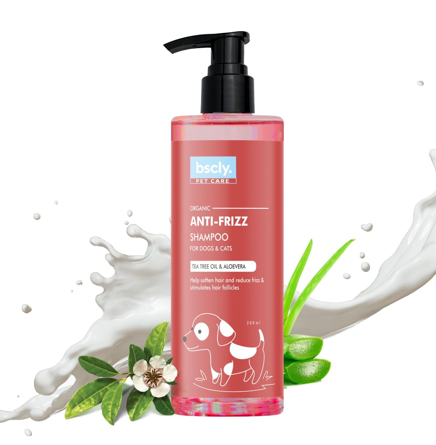 Bscly Anti Frizz Dog Shampoo with Tea Tree Oil & Aloe Vera - 200ml | Dog Shampoo for Pomeranian, Shih tzu Puppy, German Shepherd, Labrador & Golden Retriever, Dogs Shampoo (B0CC911YK3) Amazon Price History, Amazon Price Tracker