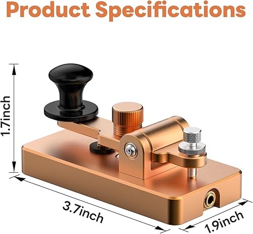 Miniatura 3 de Clásico Morse Mini Código Clave Morse Código Paleta Llave Aleación de Aluminio Mini-Key Morse CW Llave Portátil Morse Práctica Clave Oro