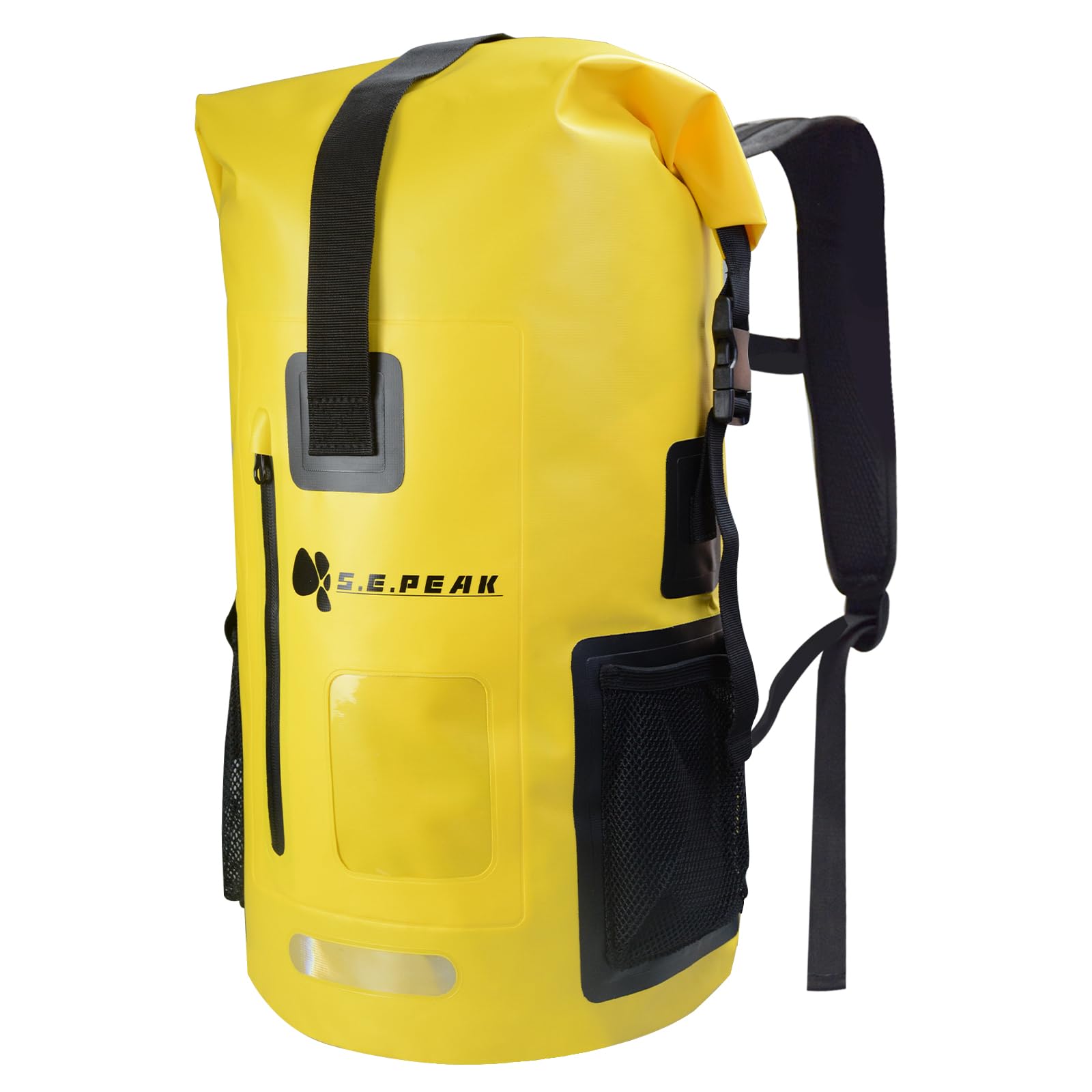 SEPEAK Wasserdichter Marine-Trockensack, Roll-Top-Rucksack, robuster Trockensack für Kajakfahren, Bootfahren, Schwimmen, Tauchen, Surfen, Rafting, Angeln, Camping, Wandern, mit reflektierenden
