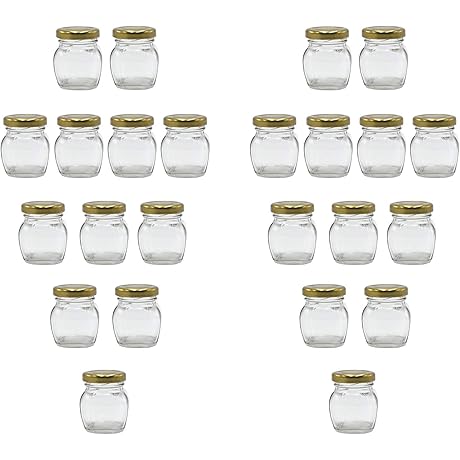 Petite Glass Jars with Gilded Lids - 2 Oz Precision and Preservation