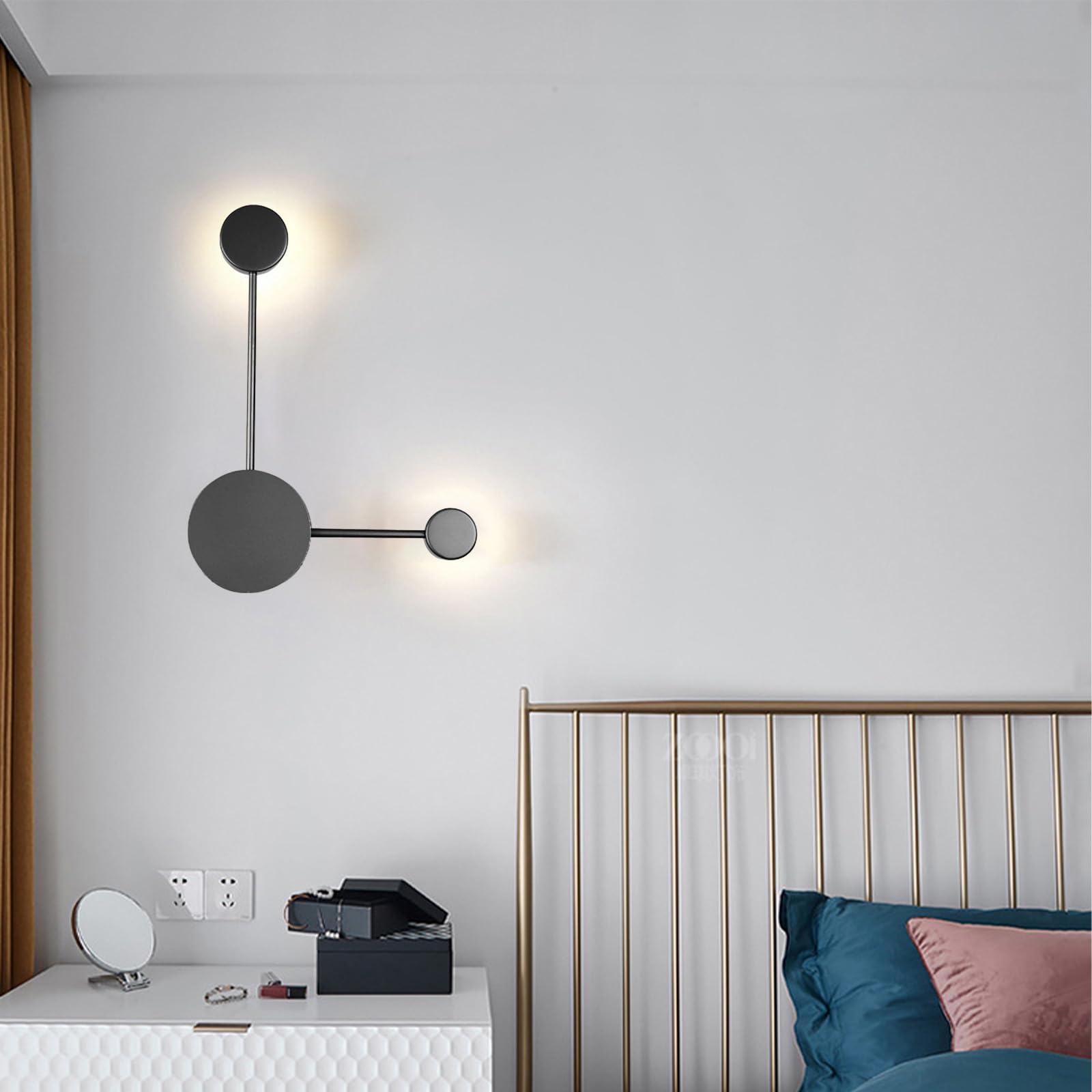Iluminación minimalista de aluminio y acrílico con acabado negro mate de lujo 8