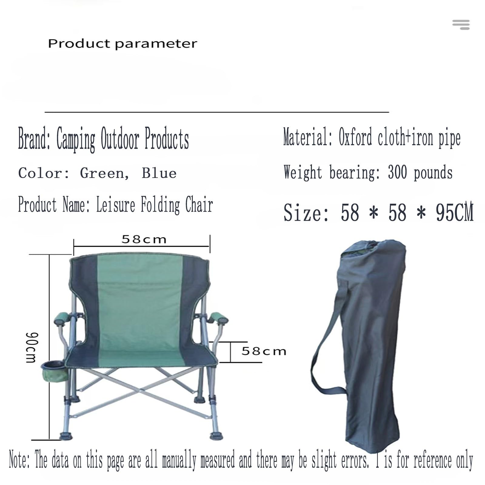 Chaise de Camping Pliable Surdimensionnée Portable avec Porte Gobelets et Accoudoirs Cadre Stable pour Extérieur Intérieur Camping Pêche Couleur Noir Gris B