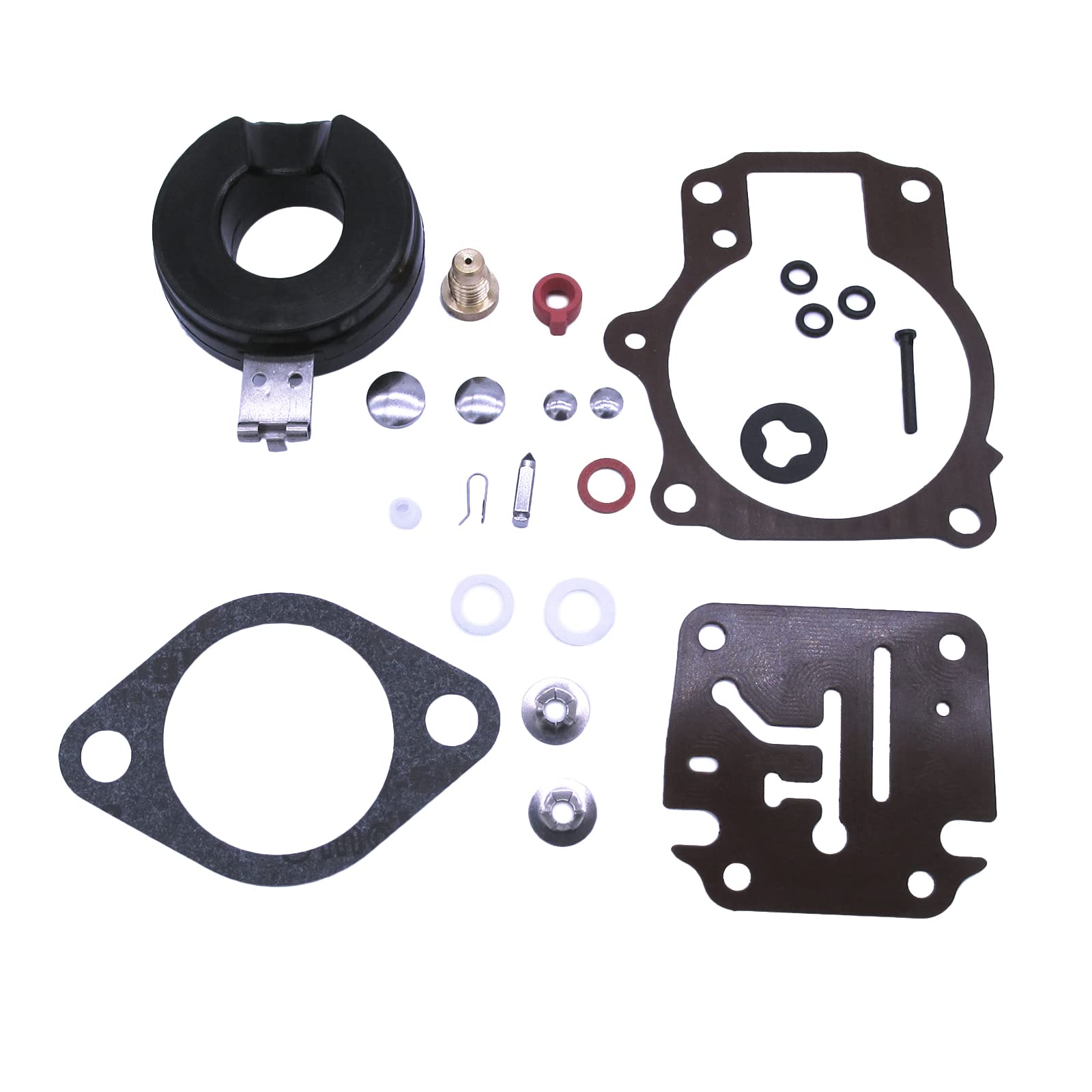 Boat Engine 396701 392061 398729 Carburetor Rebuild Repair Kit for Evinrude Johnson OMC BRP / 8M6010306 for Mercury 18 20 25 28 30 35 40 45 48 50 55 60 65 70 75 HP, fit Sierra 18-7222 18-7042 9-37107-image-5