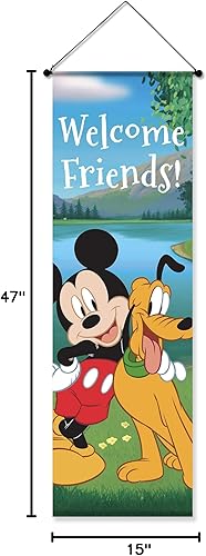 Miniatura 4 de Disney - Pancarta de Mickey Mouse y Pluto Welcome Friends para exteriores, 15 x 47 pulgadas, banderas colgantes para patio, pancarta para puerta