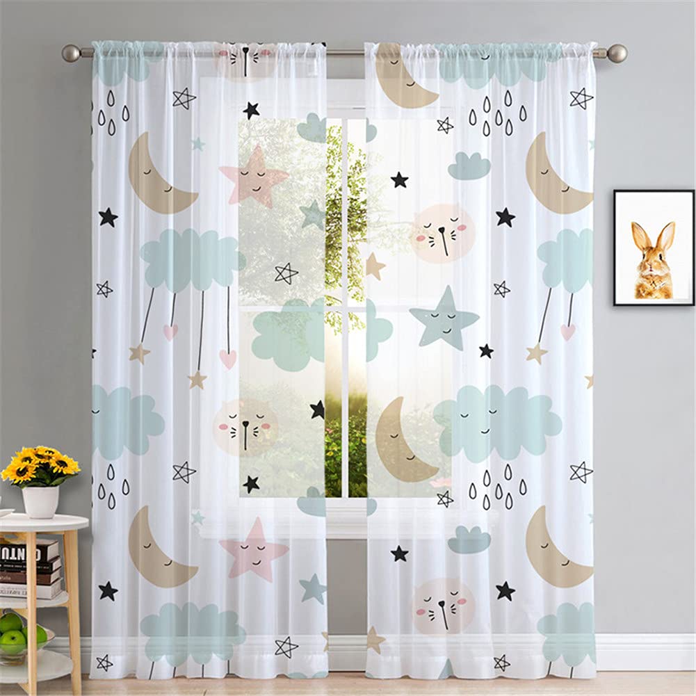 EMEMA Voile Tende Trasparenti con Occhielli Sfumato per Soggiorno Verticale Tenda per Finestra per Soggiorno e Camera da Letto 2 Pannelli 140 x 145 CM Marrone
