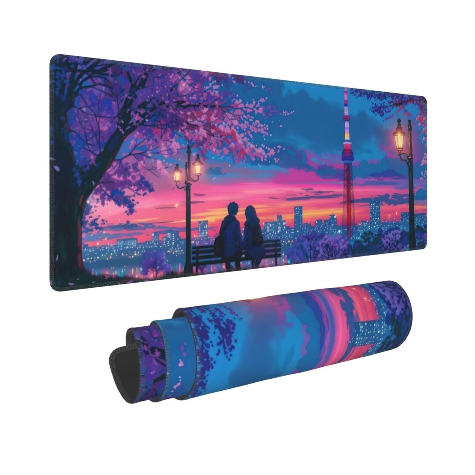 Tappetino Mouse, Tappetino Mouse Gaming Grande XXL 1500x800x3mm Tappetino Scrivania Mouse Pad, Base in Gomma Antiscivolo, Bordi Cuciti,Lavabile, Mousepad per Ufficio e Gaming (amanti) R-561