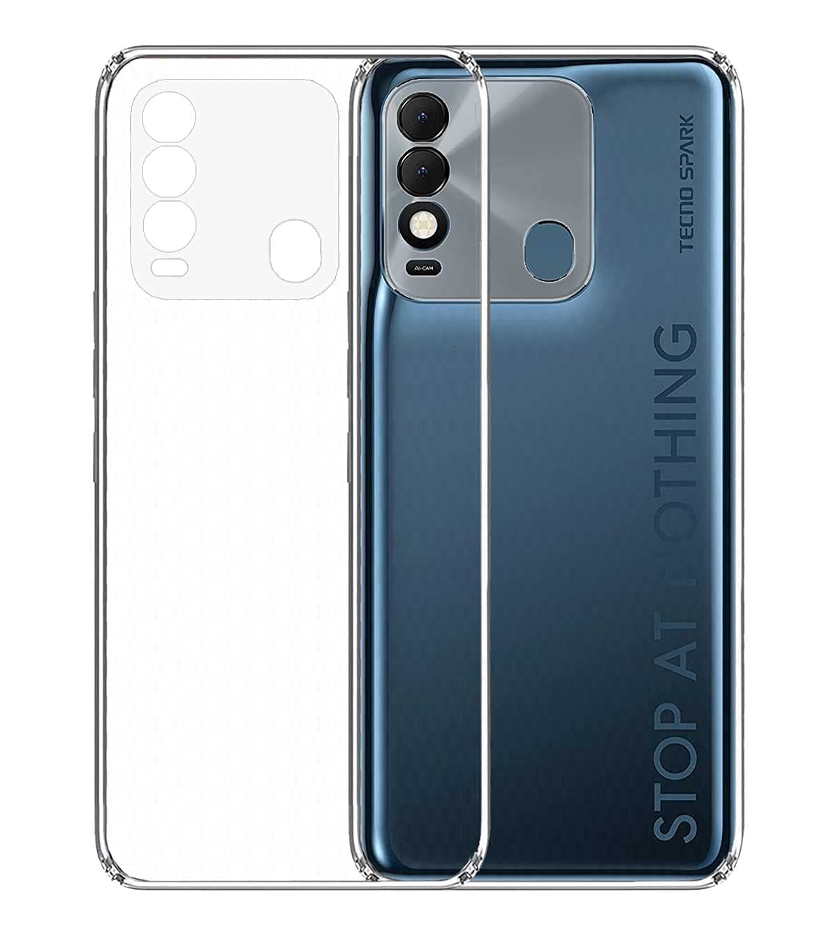 COVERBLACK Rubber Silicone Back Cover for Tecno Spark 8T - Transparent (B09QRYJZYM) Amazon Price History, Amazon Price Tracker