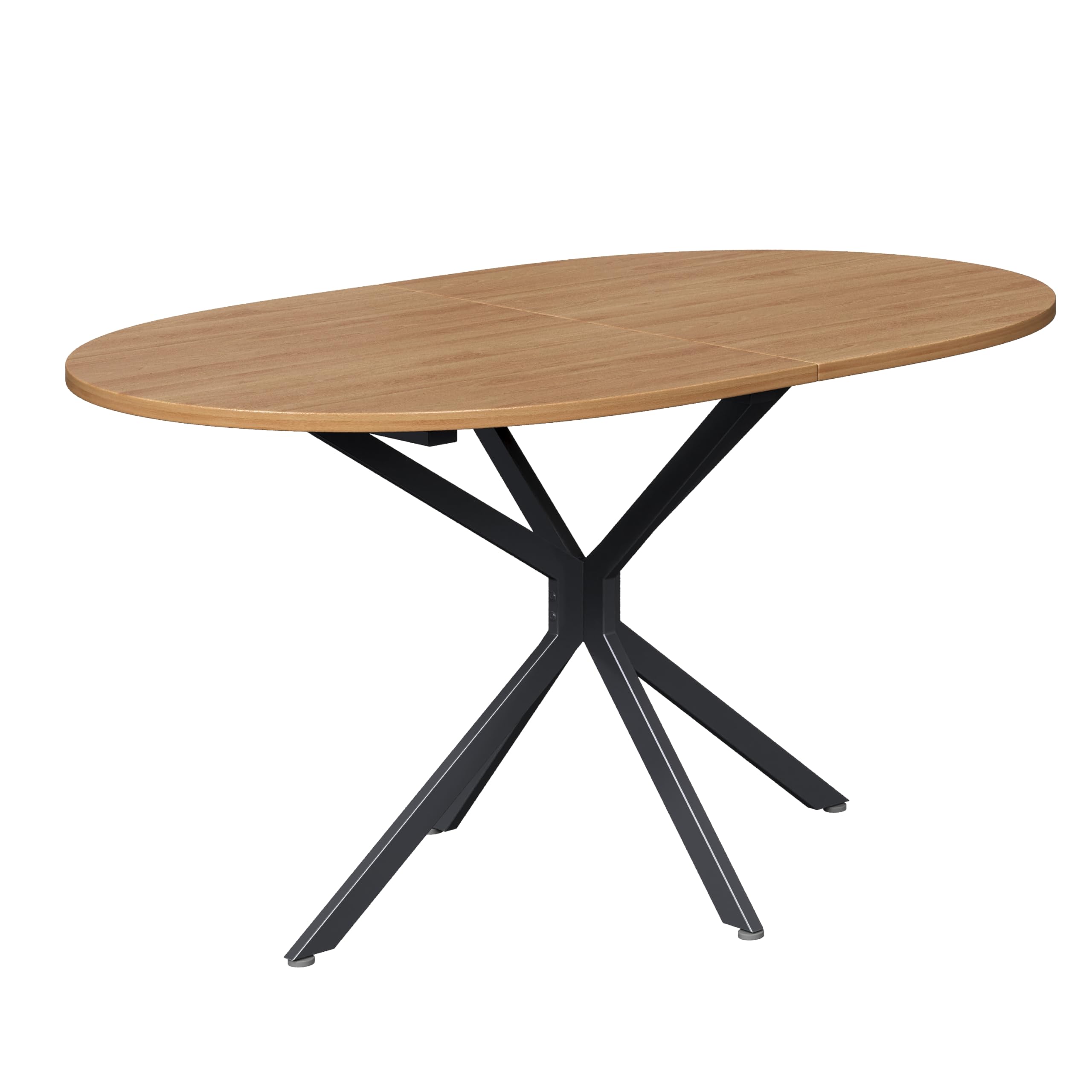 Merax Table de salle à manger ovale, table de salle à manger moderne et simple, pieds en métal, pour 4-6 personnes, convient pour salon, salle à manger, cuisine, bureau, jardin, 120 x 80 x 75,5 cm