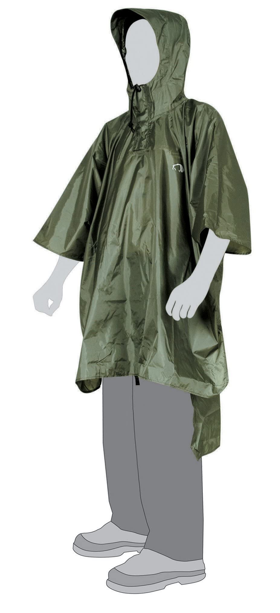 Tatonka Cape Regenponcho - Wasserdichter Regenüberzug mit integriertem Rucksack-Regenschutz und Kapuze mit Schnürzug - Inklusive Beutel - Größen XS - L