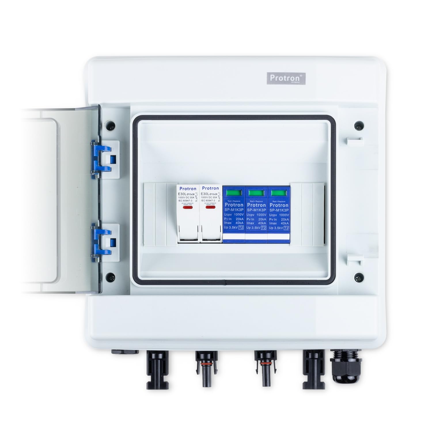 Protron PV GAK Solar Generatoranschlusskasten Photovoltaik DC Anschlusskasten Überspannungsschutz 1000V - T2 (DC-String 1/1 8M 3P 1000V T2, 0% MwSt.)