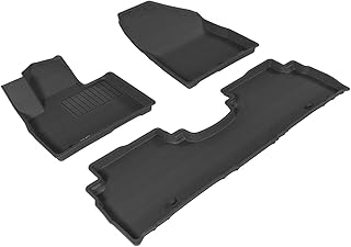 3D MAXpider Kia Sorento 5-Seater 2016-2020 Custom Fit All-Weather Car Floor Mats Liners, Kagu Series (1st & 2nd Row, Black)