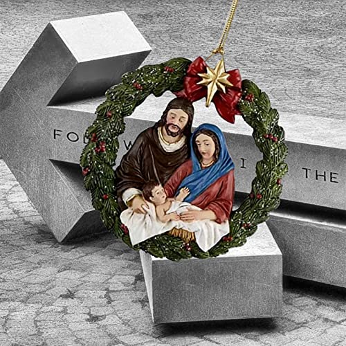 5 Pcs natividade enfeites de natal - Decoração de árvore de Natal leve enfeites pendurados em acríli
