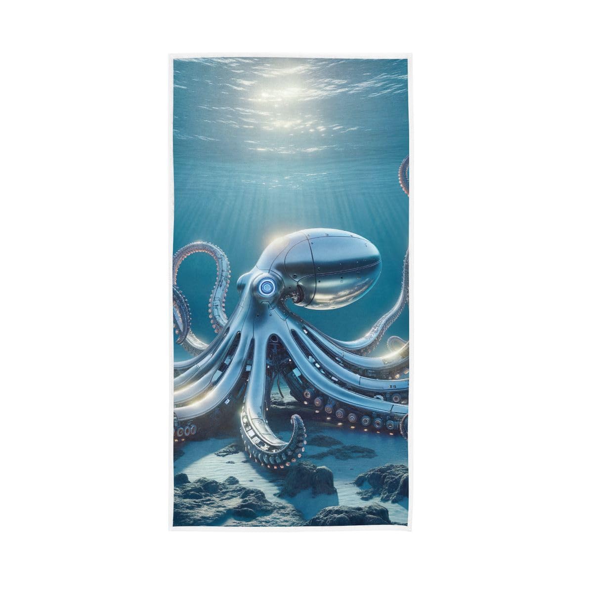 HUYGD Undersea Robotic Creature Hand Towel, Spa Towels for Bathroom, Gym, Hotel, Spa 15 x 30 Inches