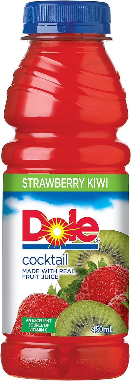 Dole Strawberry Kiwi Juice Cocktail, 450 ml Bottles, 12 Pack