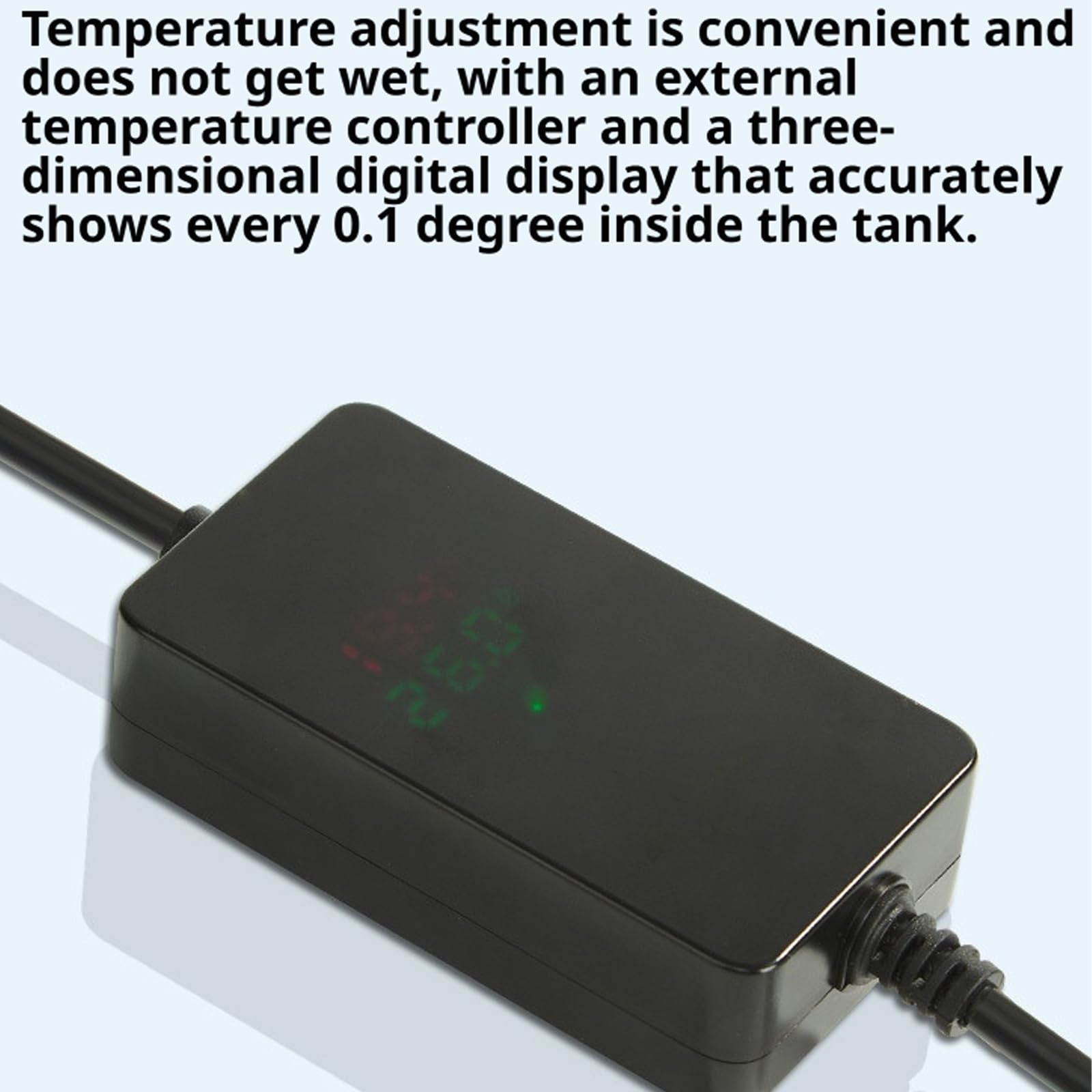 PANGBOER Calentador de Acuario con Controlador Externo para peceras, Varilla calefactora de Vidrio de Cuarzo con Control de Temperatura, Adornos para Pasteles, Figuras de casa de, decoración de de