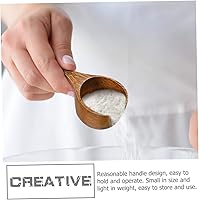 Vista 9 de BESTonZON Cuchara medidora de madera de acacia, cucharas de sal, mini taza medidora de café, mini cucharas de madera, cuchara de helado de medición