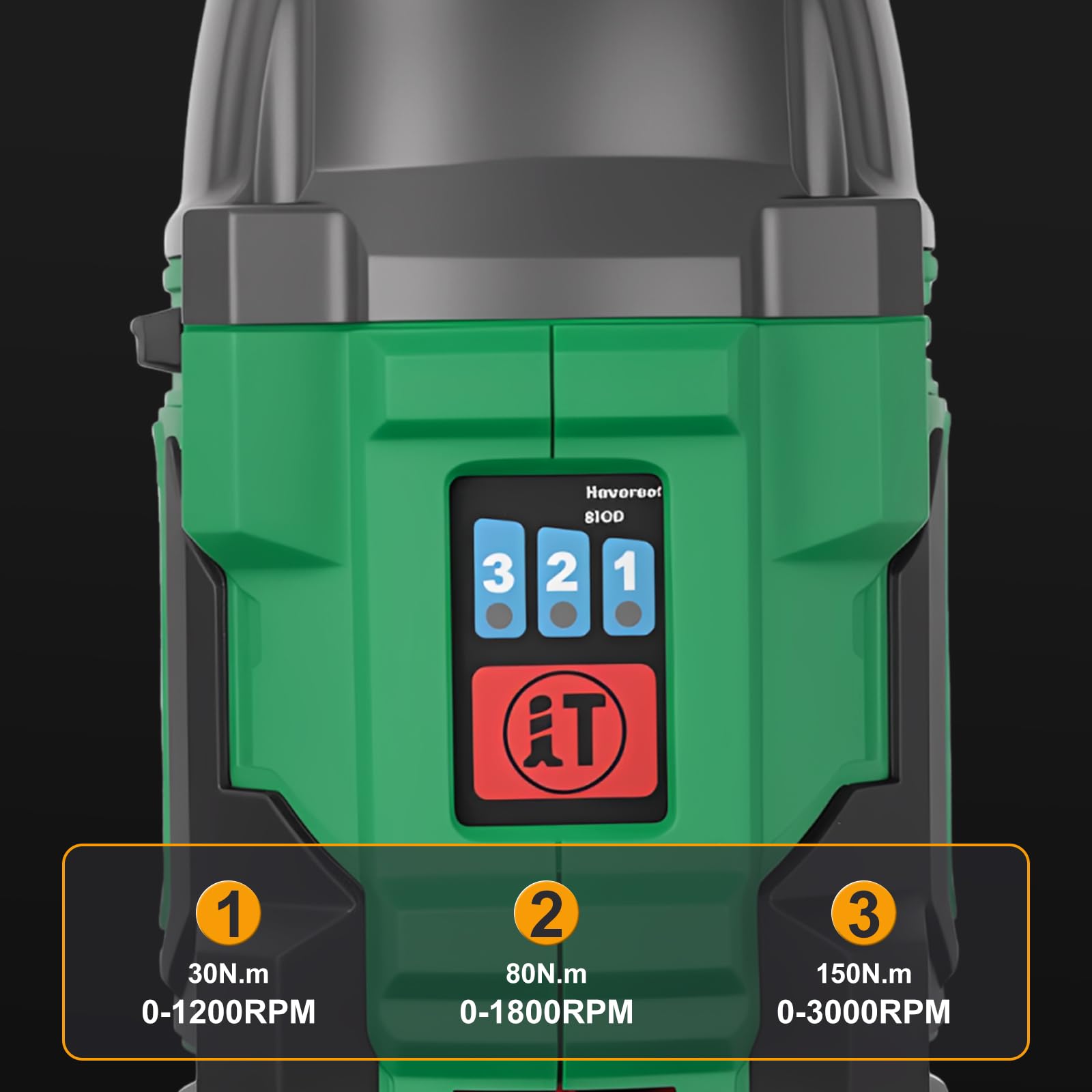 Avvitatore a Batteria 16,8V 150Nm, 3000RPM Trapano a Percussione con 2 * 2,0ah Batteria, 3 Velocità, Avvitatore Elettrico con 6 Punte e LED Luce