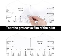 Vista 14 de 12 piezas de guía de regla de camisetas para alineación de vinilo, accesorios de medición de camisetas, herramientas para prensa de calor Cricut