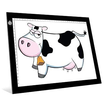 ME456 A3 LED Light Box 12x17 Inch Light Pad 12V DC Power Light Table for Tracing Silver Black A4