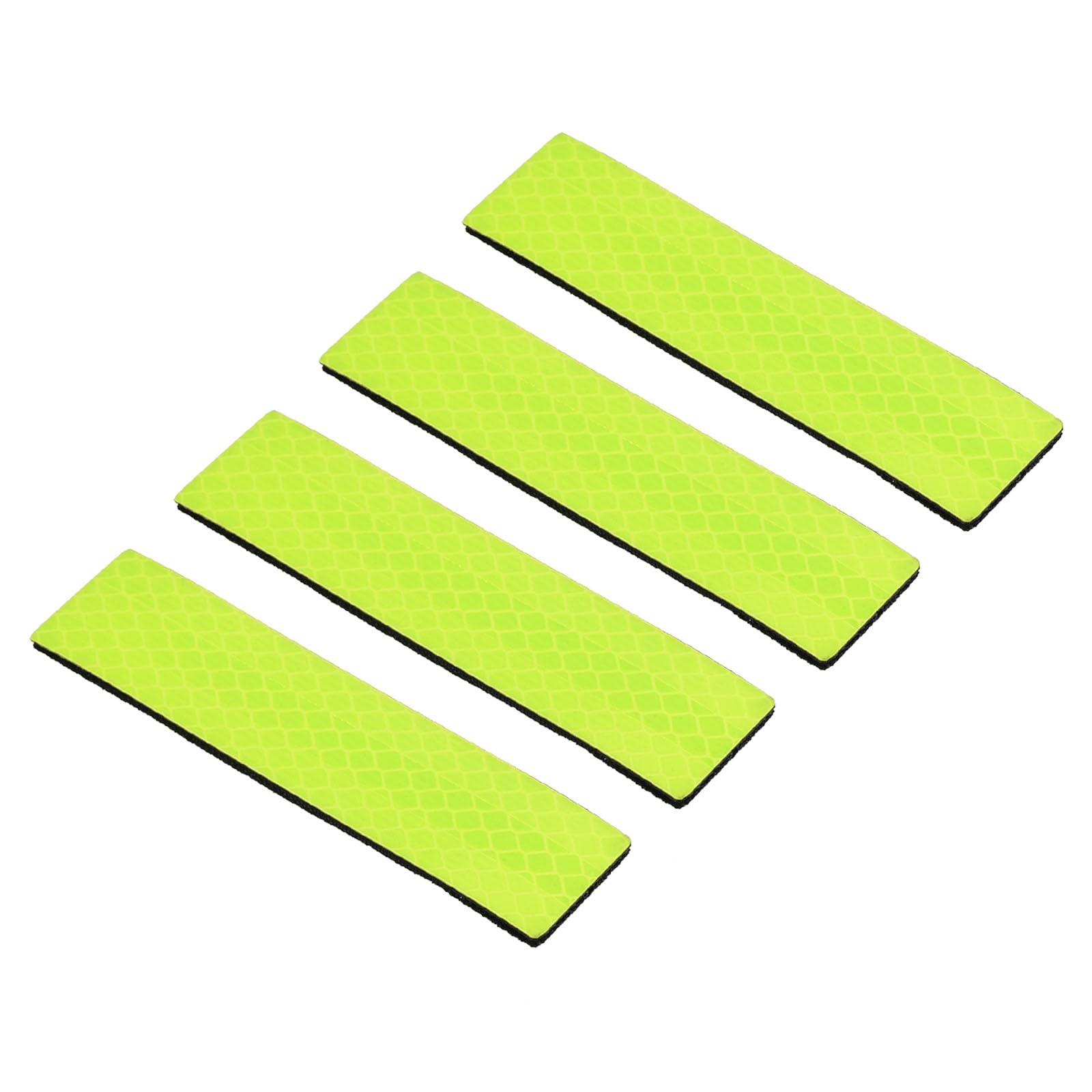 PATIKIL Reflective Patch 1"x4", 4 Pcs Hook & Loop Fastener Safety Appliques for Night Sportsperson Worker Hiker, Light Yellow