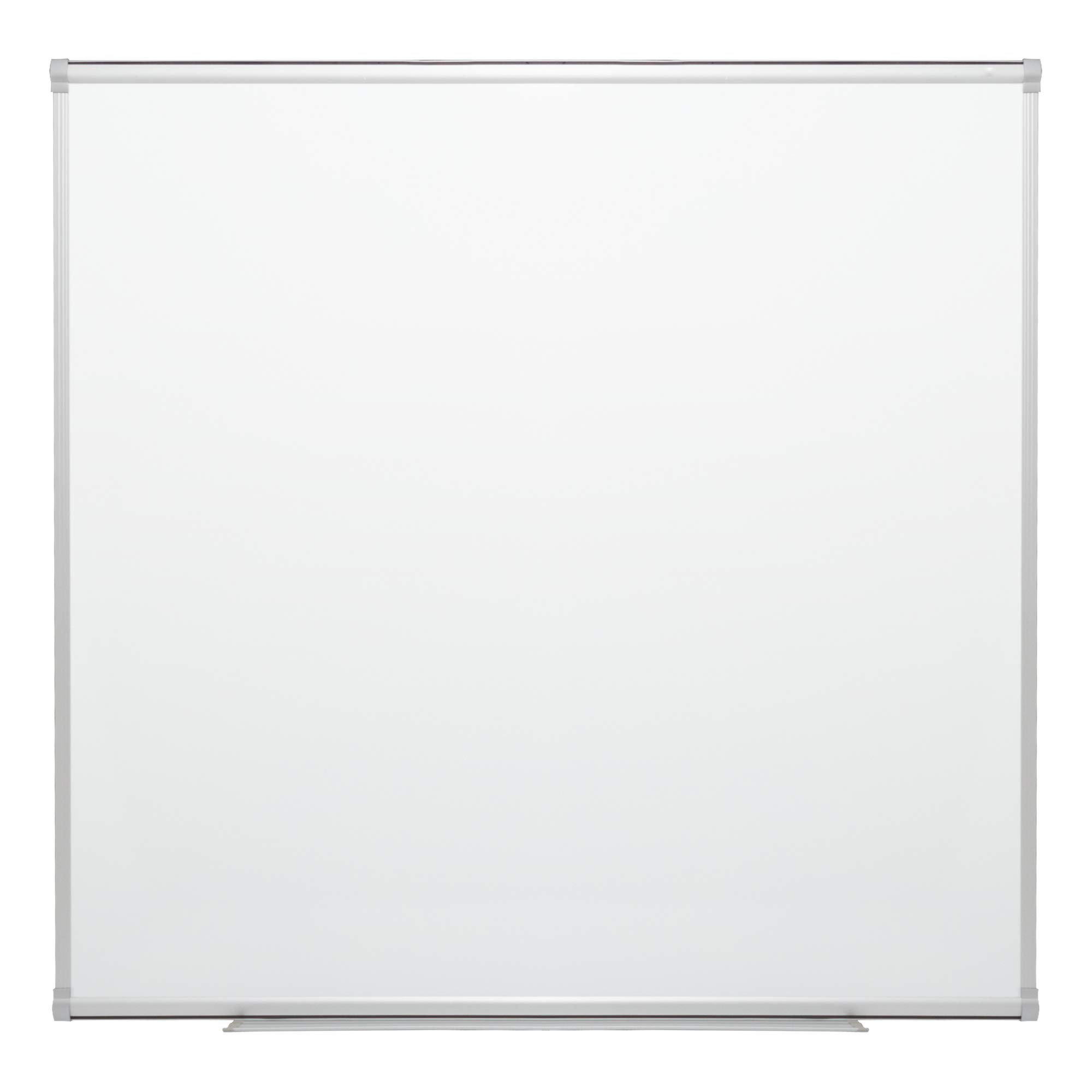 Learniture 4'x4' Porcelain Steel Magnetic Dry Erase Board/ Whiteboard w/Aluminum Frame & Map Rail 825-SO