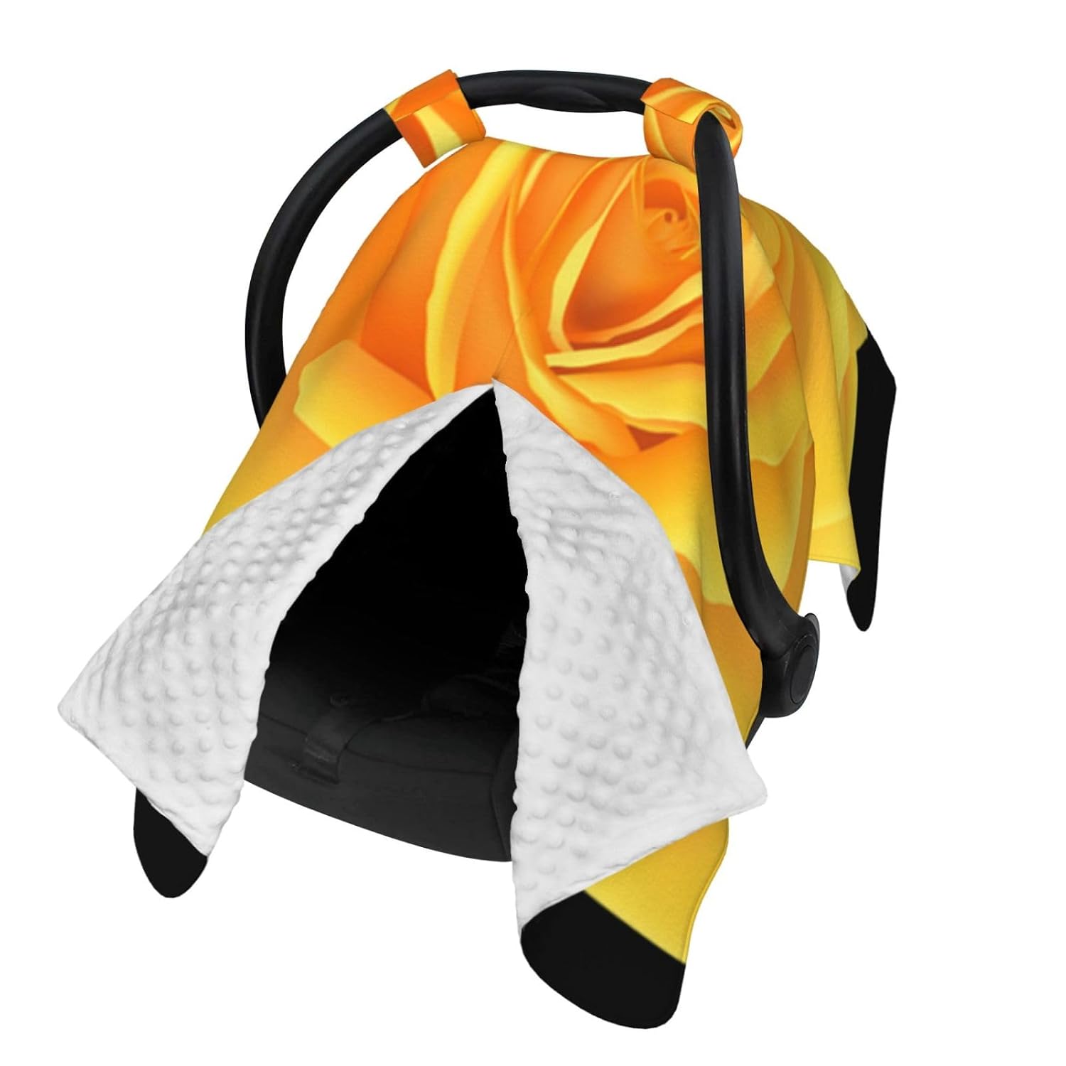 Yellow Rose Baby Car Seat Cover & Breastfeeding Nursing Cover - Breathable Stretch Fabric Multi-Use Nursing Cover for Breastfeeding